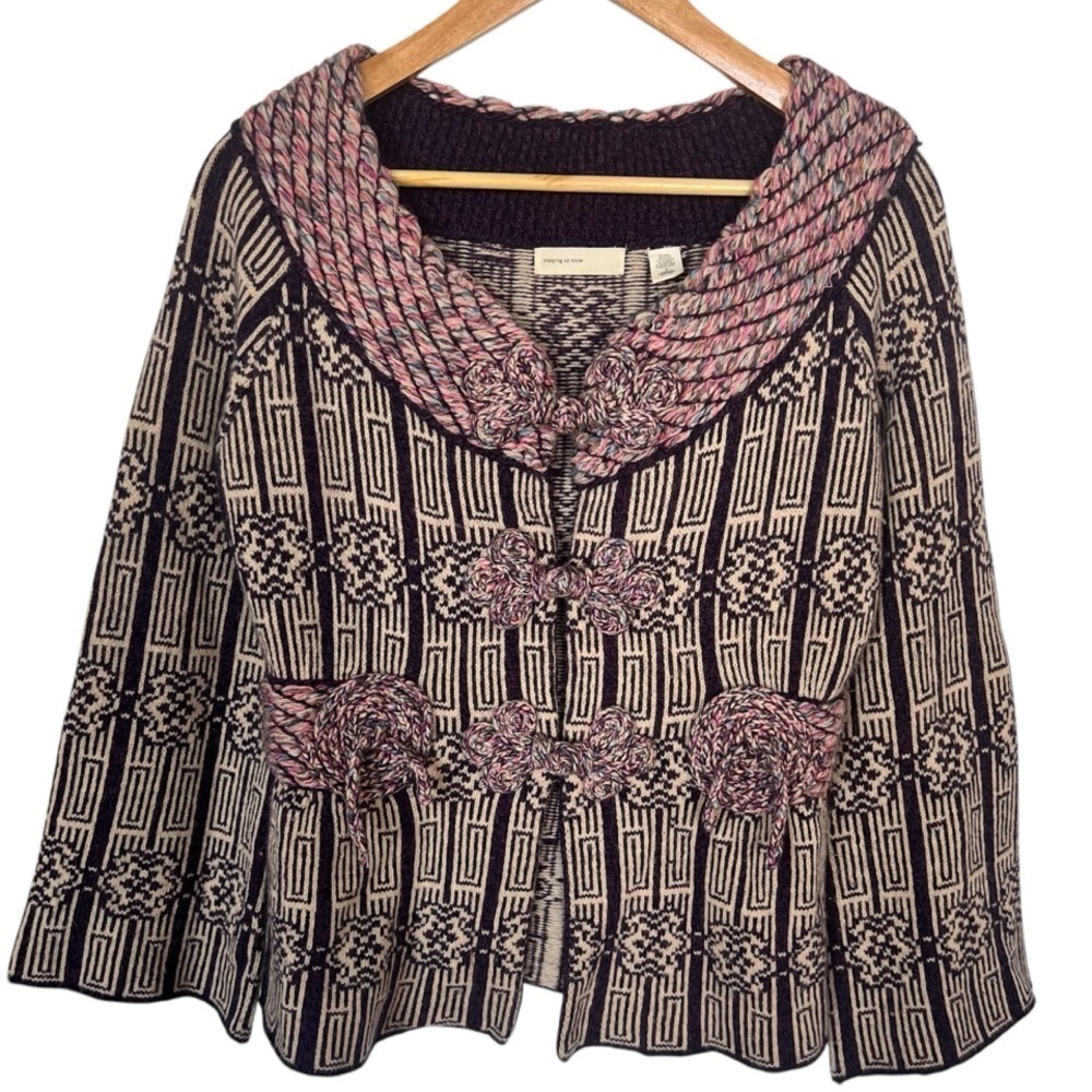 Women's Black and Pink Cardigan Sweater